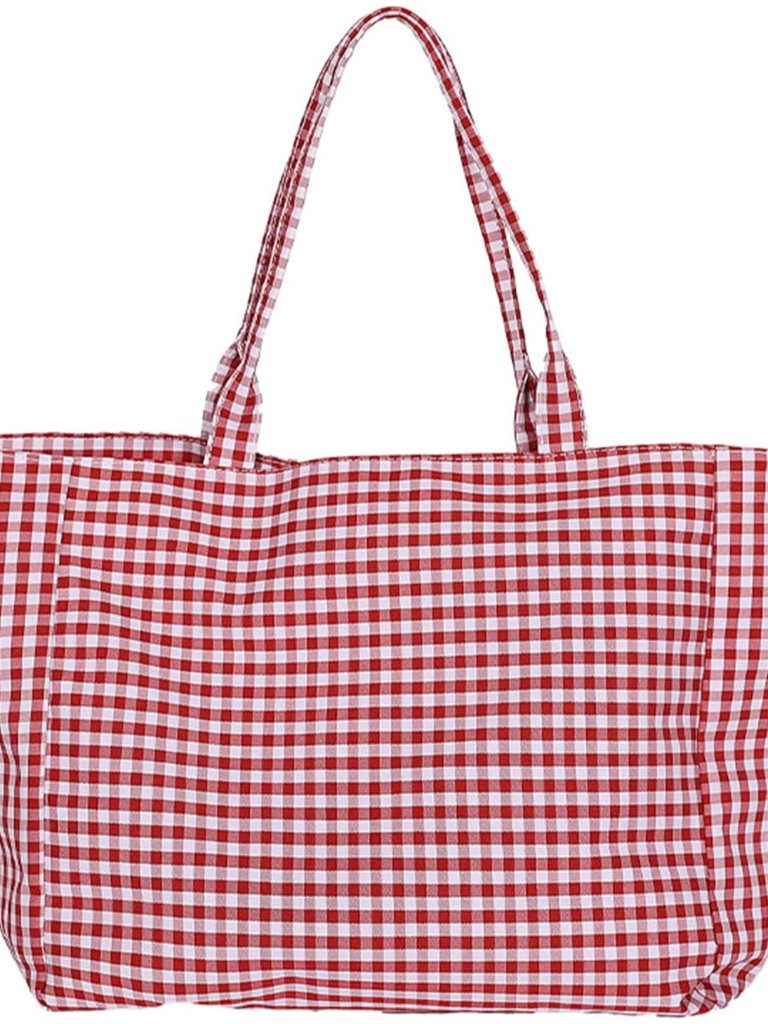 Canvas Tote Bag For Women, Checkered Shoulder Bag,Perfect For Travel, Weekend Ge
